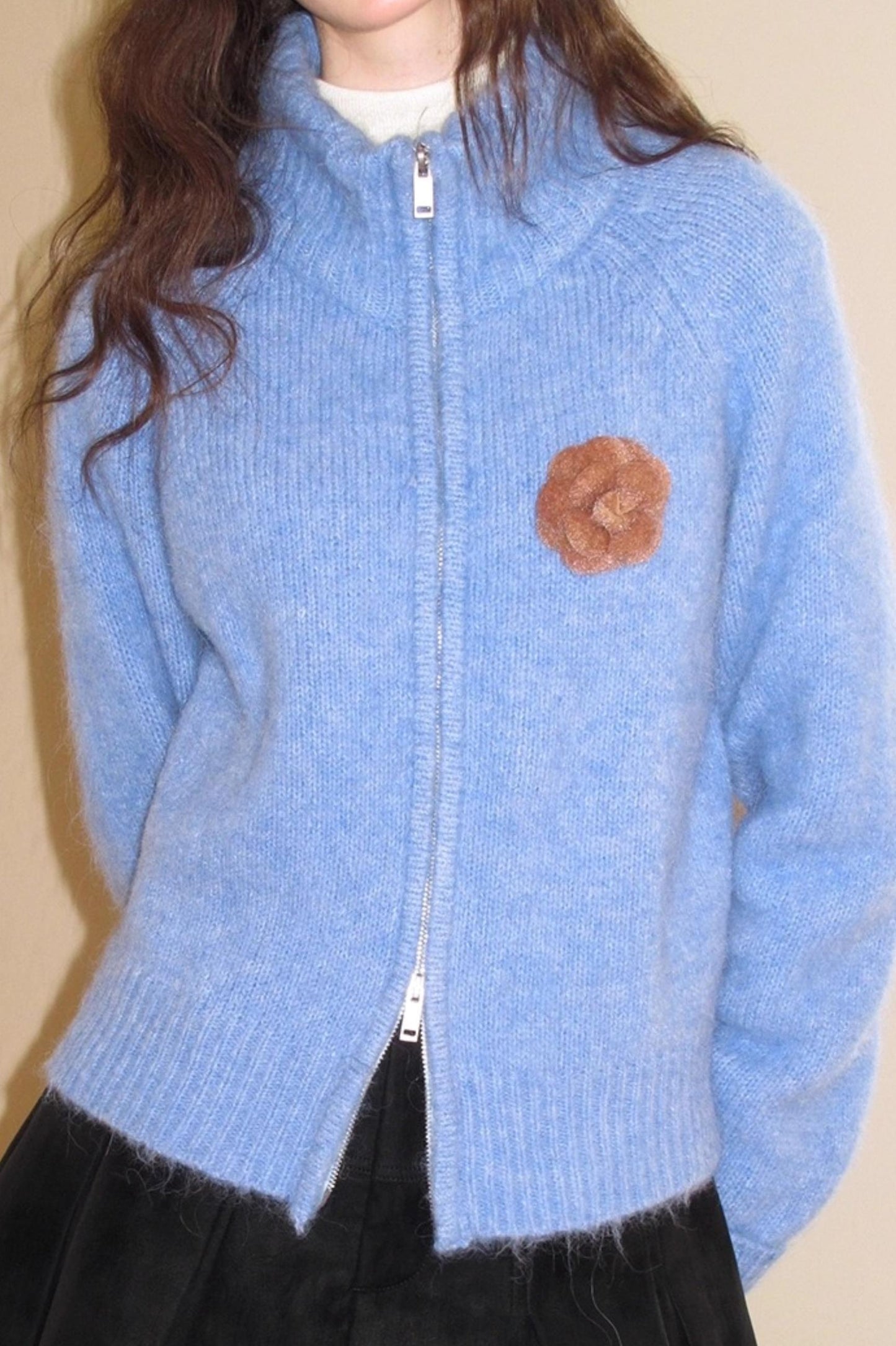Alpaca 3D Flower Sweater
