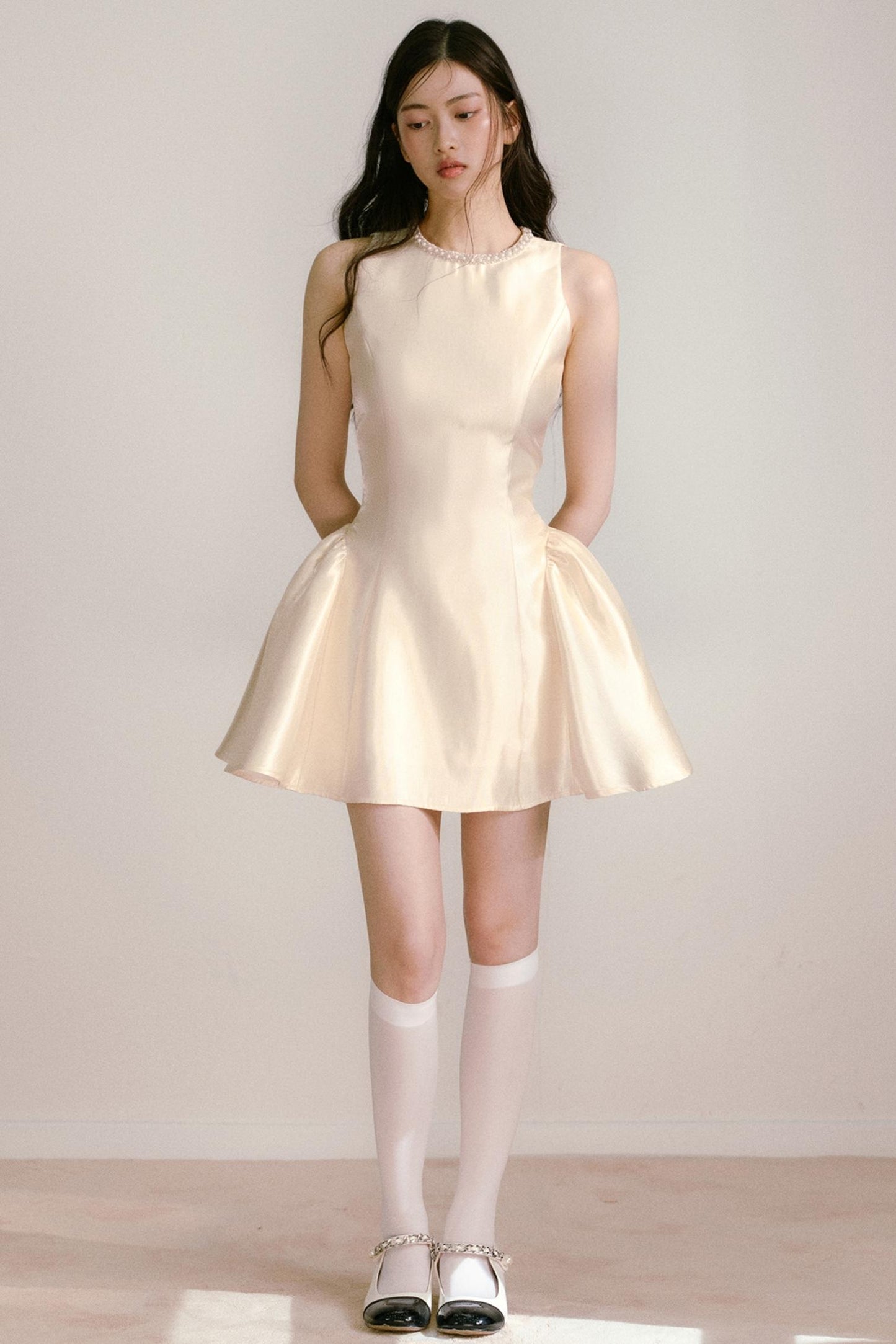 Satin Pearl Princess Dress