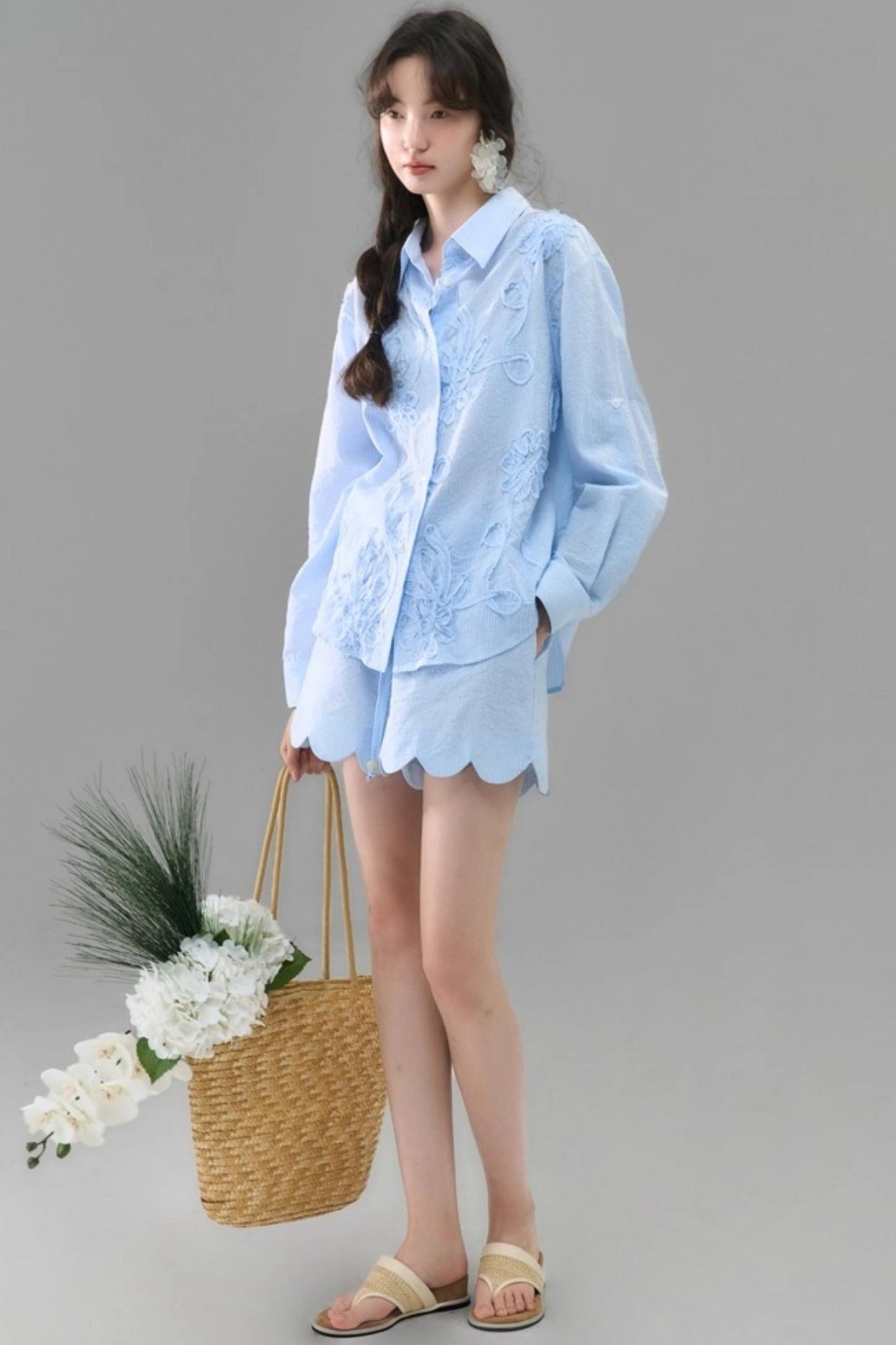 Flower Vine Long Sleeve Shirt Set-Up
