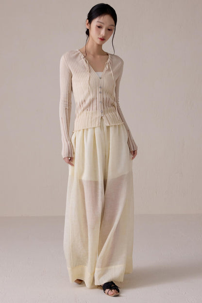 Beige Light Knit Cardigan