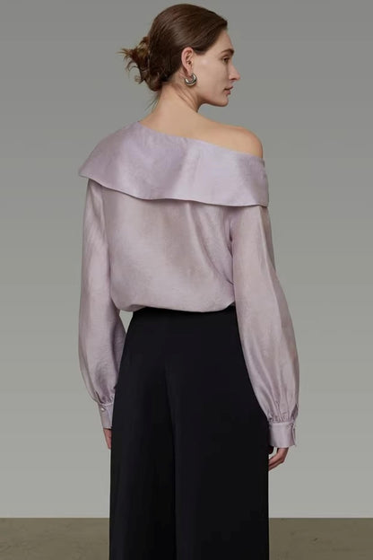 Asymmetrical Off-Shoulder Shirt