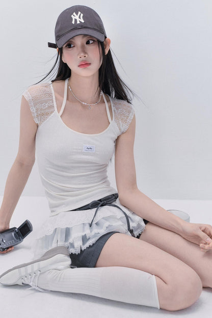 Delicate Lace Patchwork Top