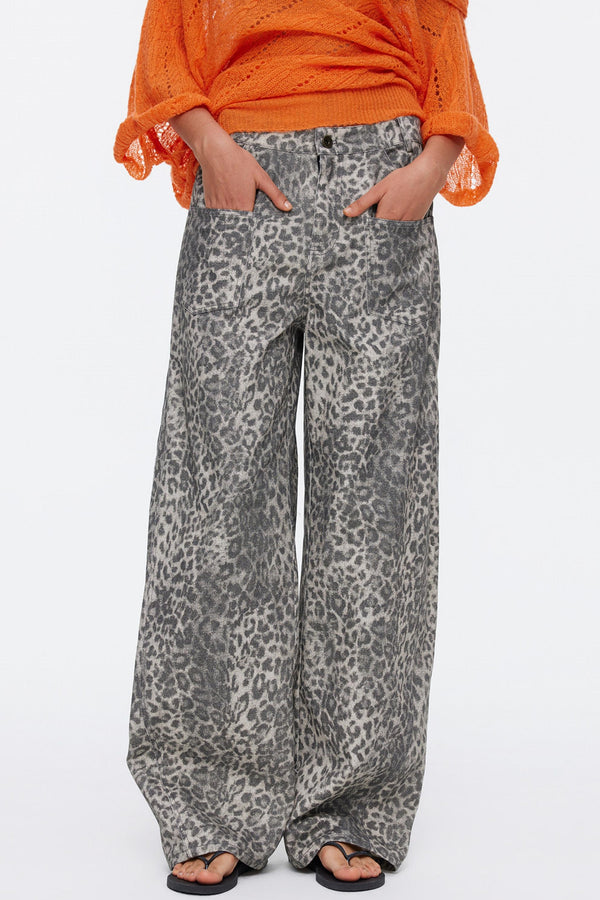 Retro Cotton Leopard Pants