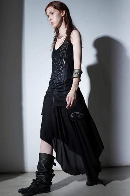 Rhinestone Long Tank Top