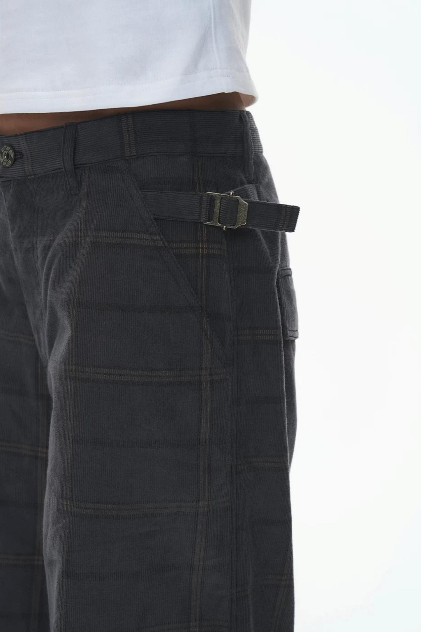 Exitmode Retro Two-Tone Plaid Cargo Pants