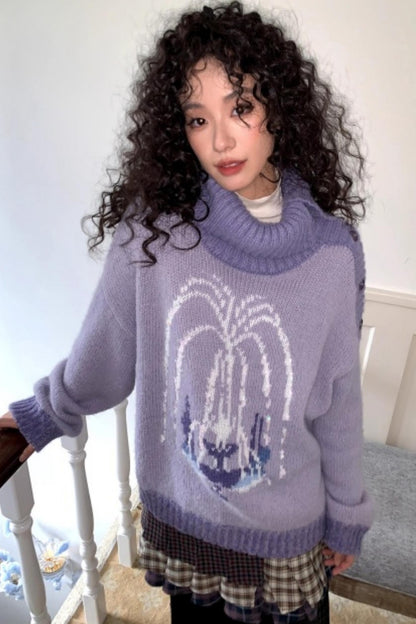 Fountain Pattern Knit Sweater