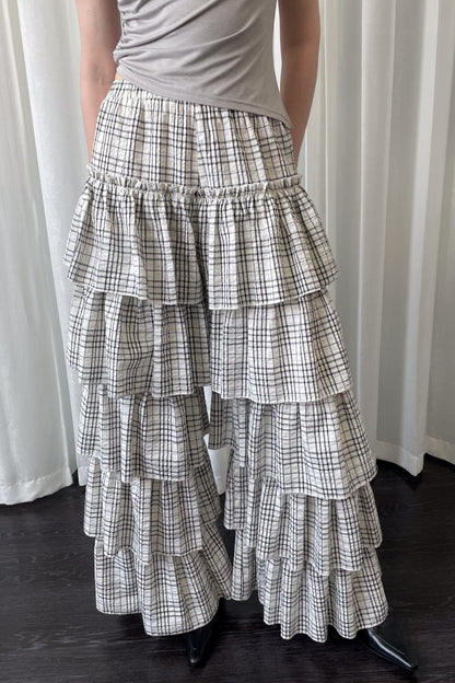 Plaid Wide-Leg Pants