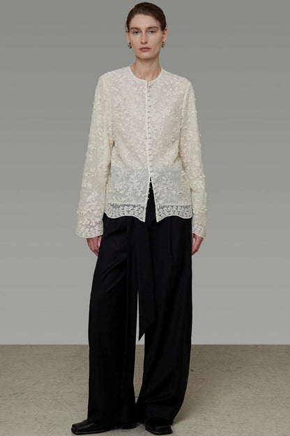 Three-Dimensional Jacquard Slimming Shirt