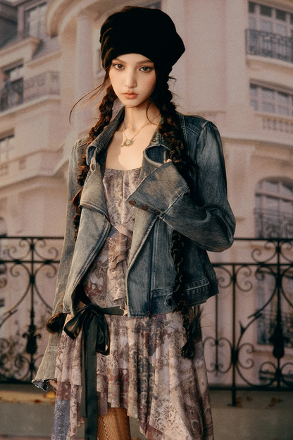 Vintage Süßes Denim-Jacke