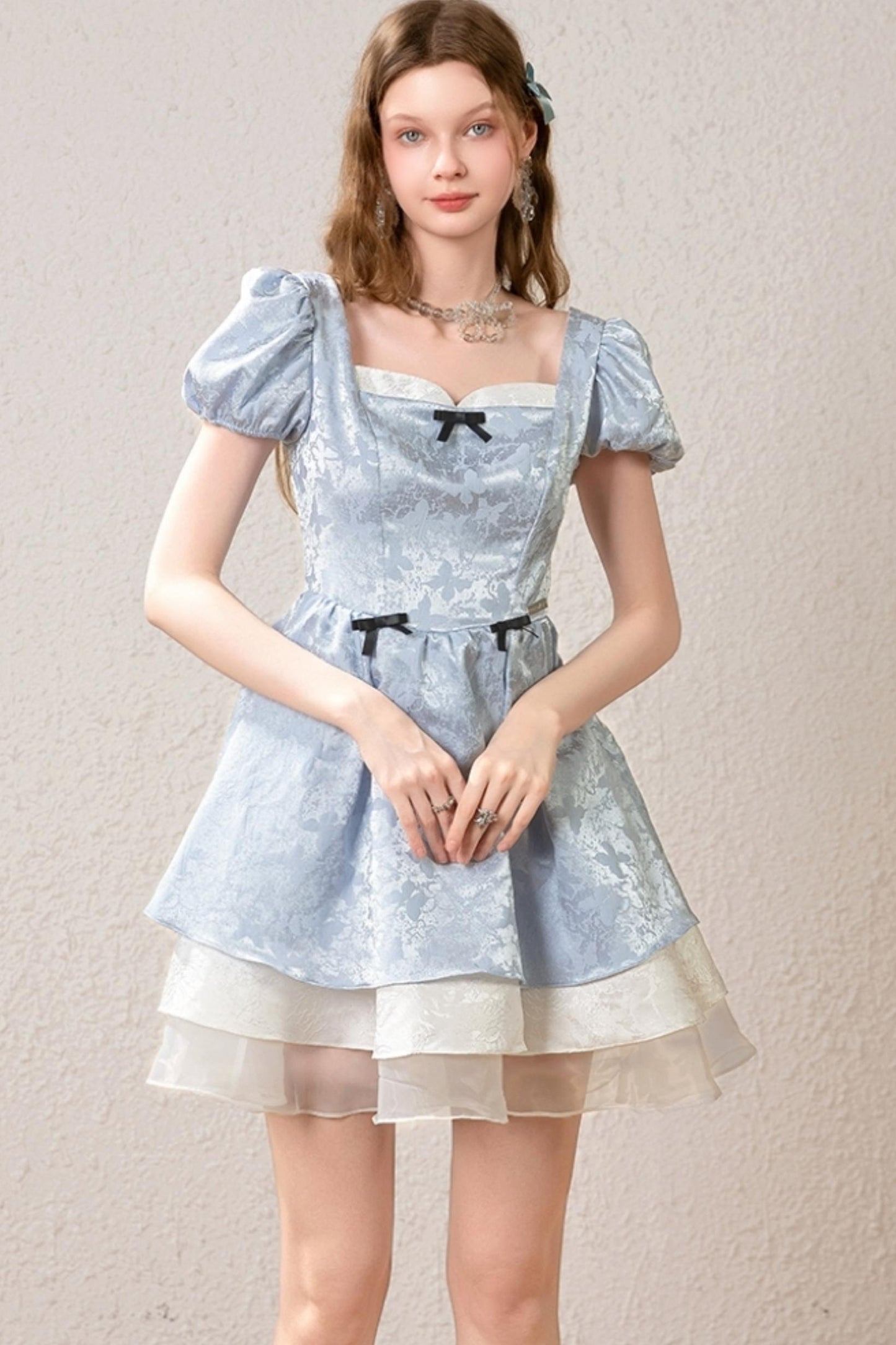 Princess Waist Bubble Sleeve Dress