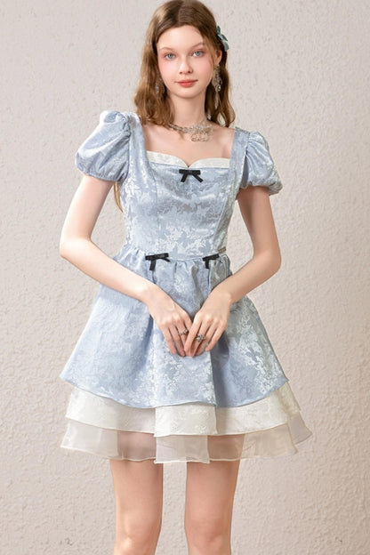 Princess Waist Bubble Sleeve Dress