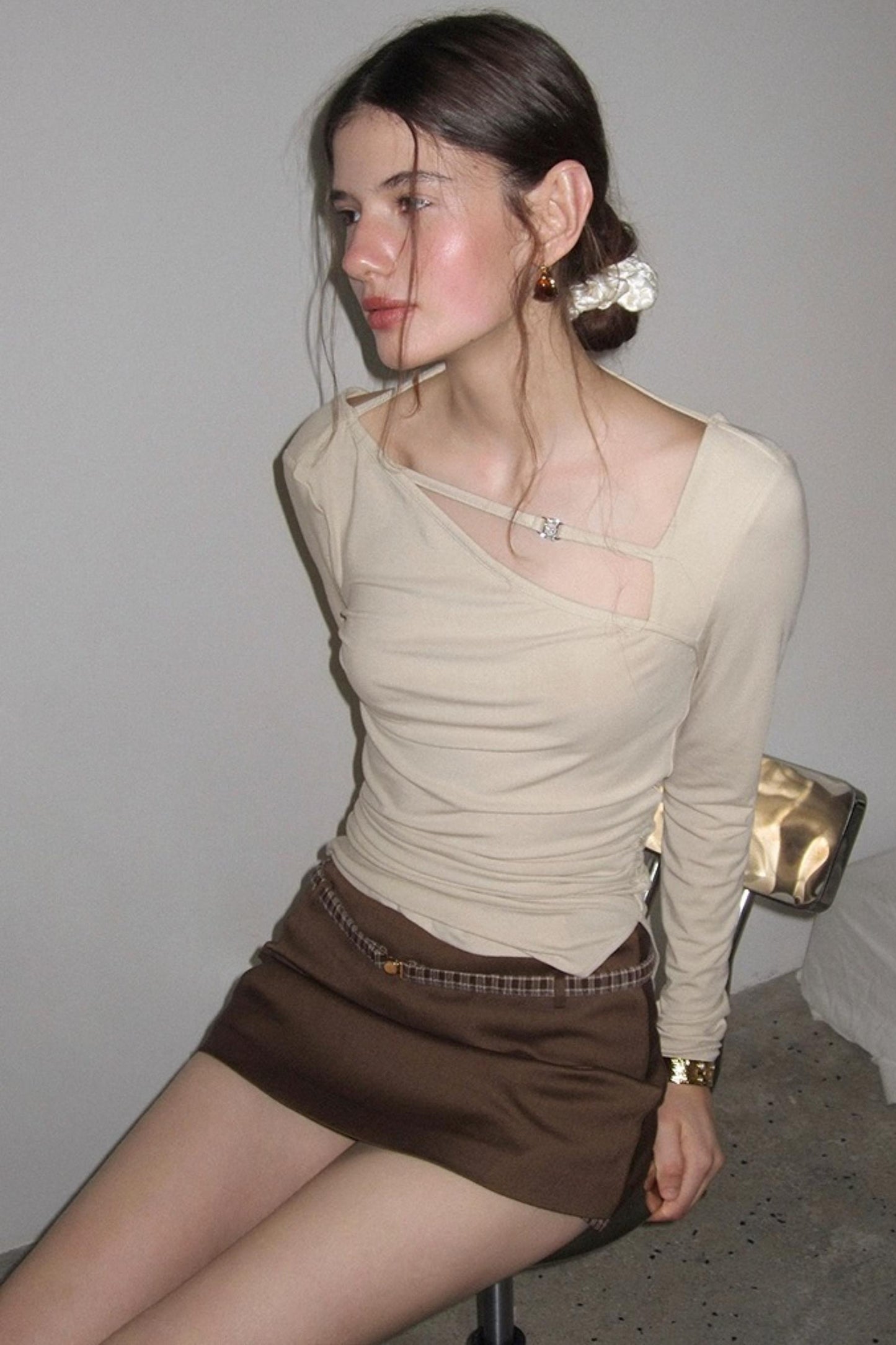 American Vintage Brown Paneled Skirt Pants