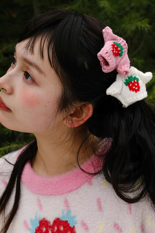 Strawberry Knit Hair Accessories