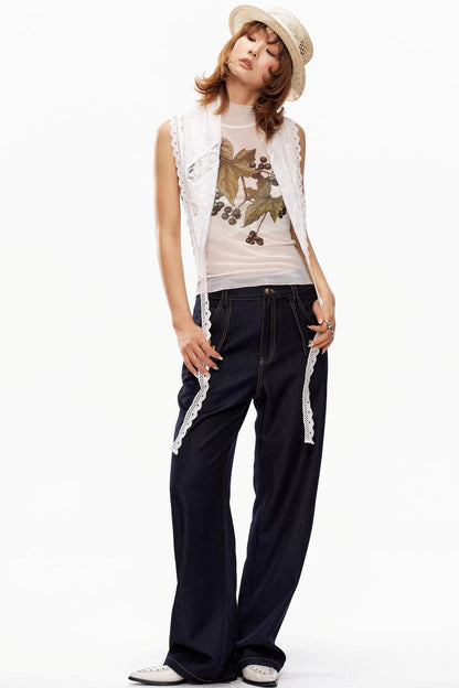 Grape Print Mesh Vest