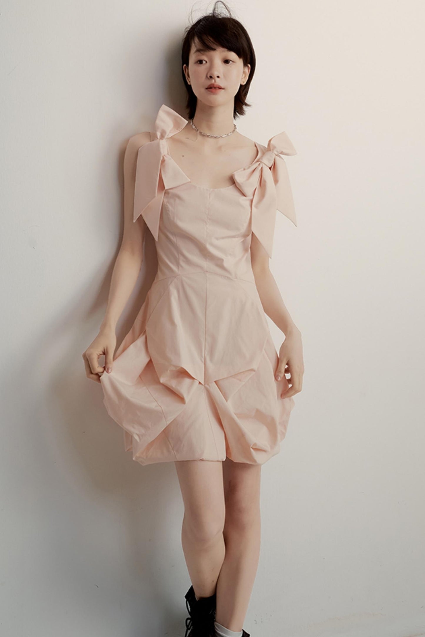 Pink Noise Bow Dress