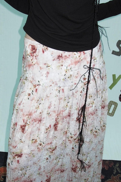 Shrink Silver Print Floral Skirt