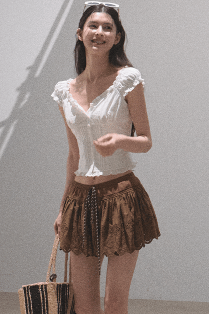 Lime Delight Bohemian Peplum Skirt