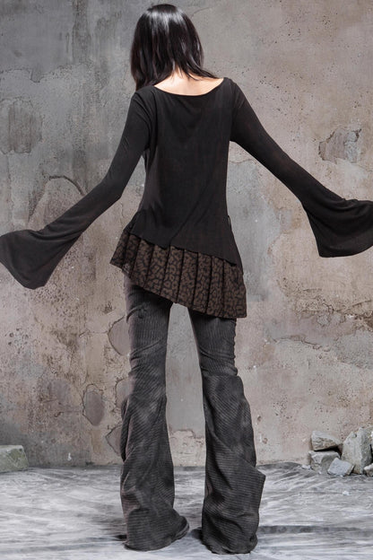 Knitted Contrast Patchwork Top