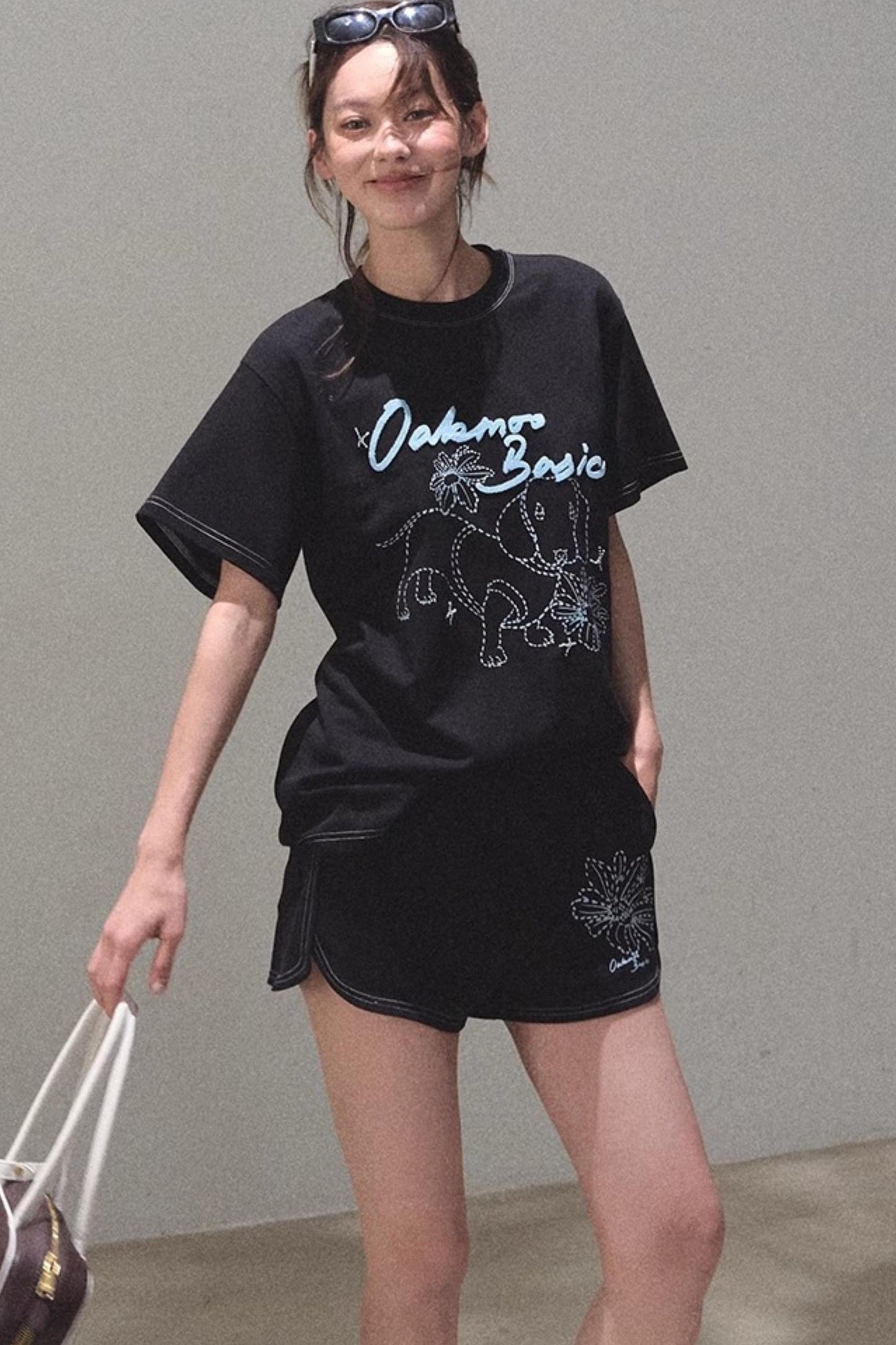 Puppy Cotton Tee & Shorts Set-Up