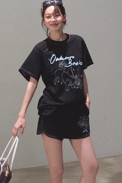 Puppy Cotton Tee & Shorts Set-Up