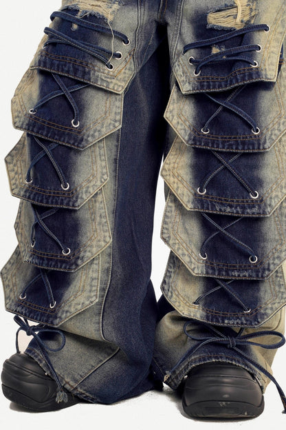 Vintage Washed Denim Pants