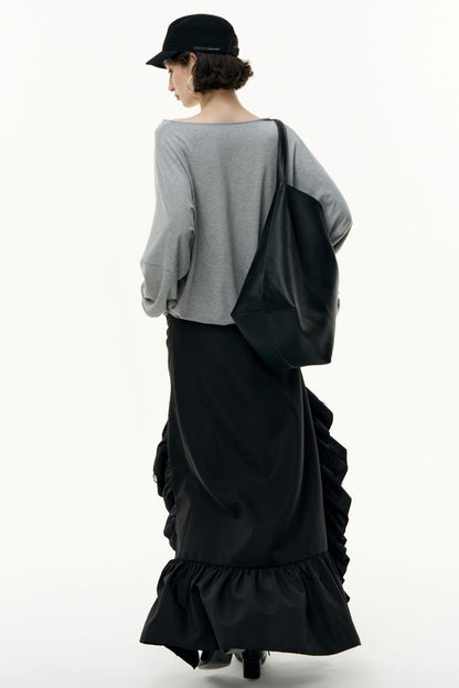 High-Waisted Slimming Long Skirt