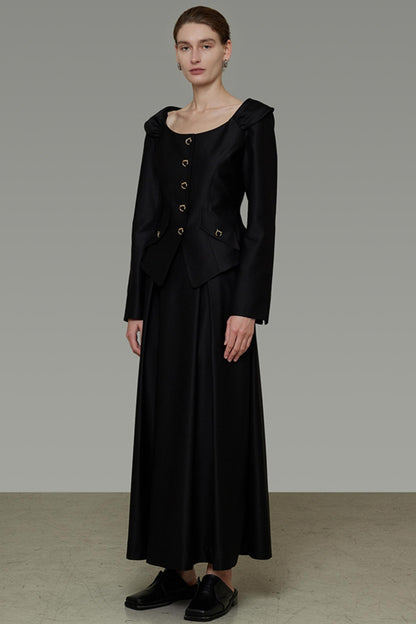 Square Neck Short Top & Skirt Set-Up