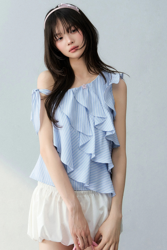 Butterfly Asymmetrical Off-Shoulder Top