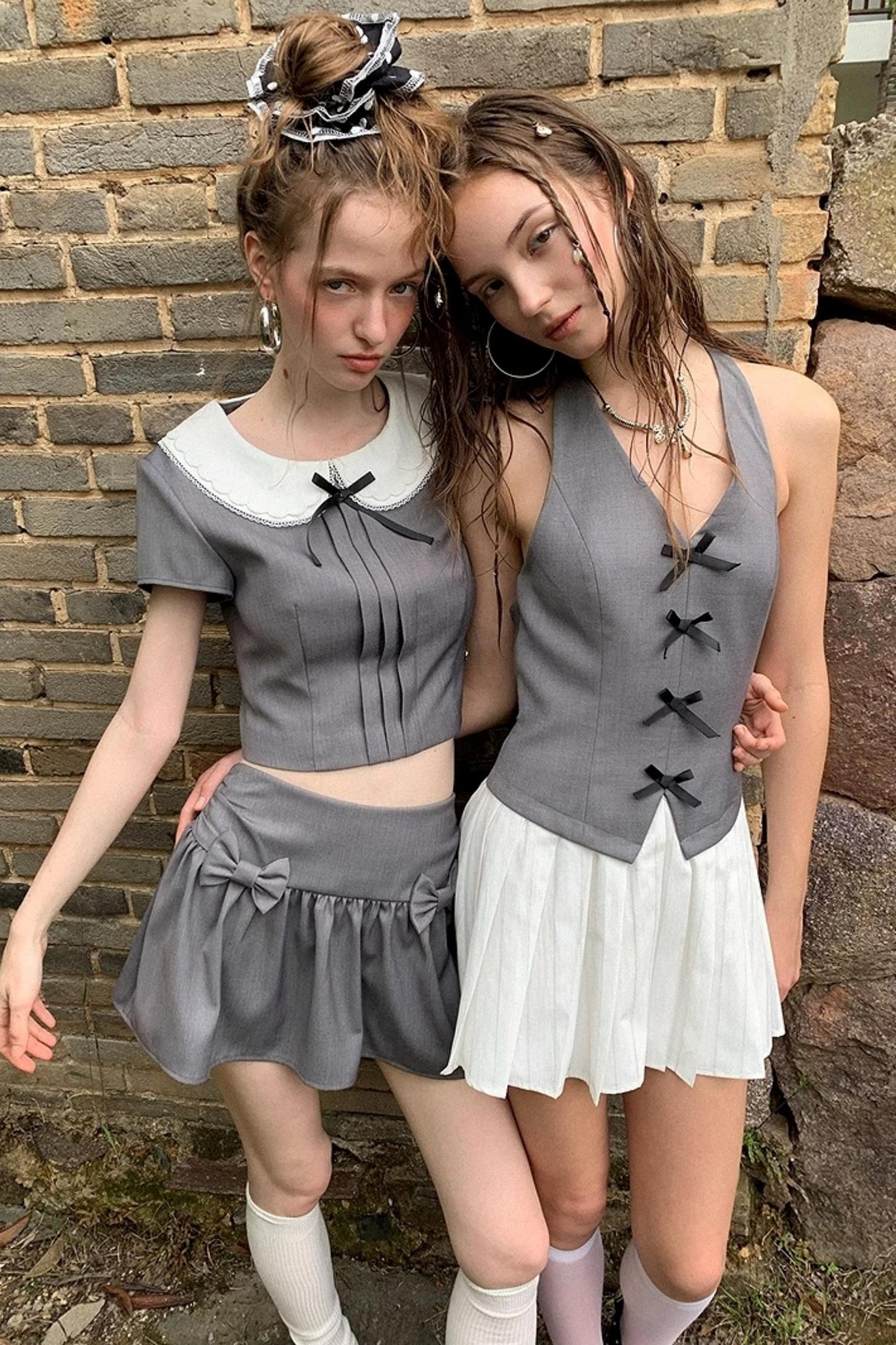 Gray A-Line Halter Dress