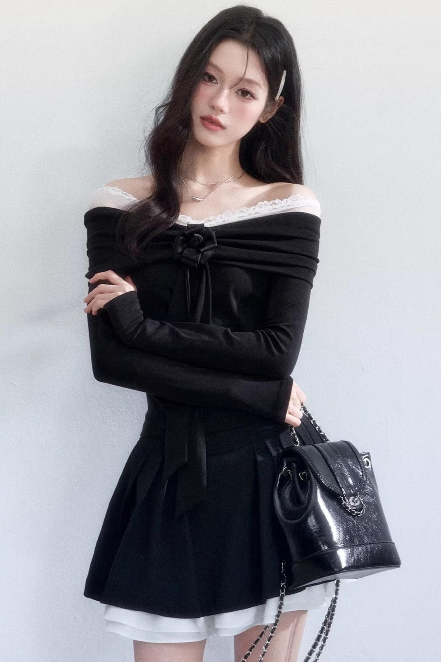 Nocturne Lace Off-Shoulder Top