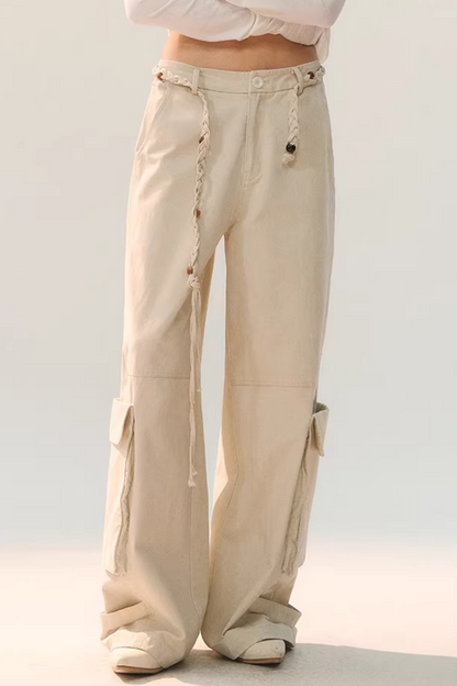 Distressed Washed Cargo Pants
