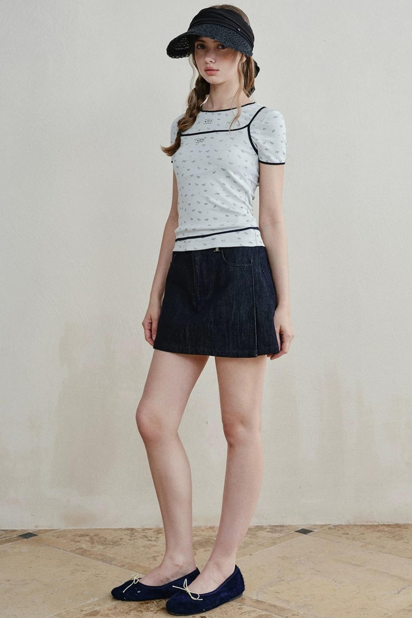 Retro Denim A-Line Skirt