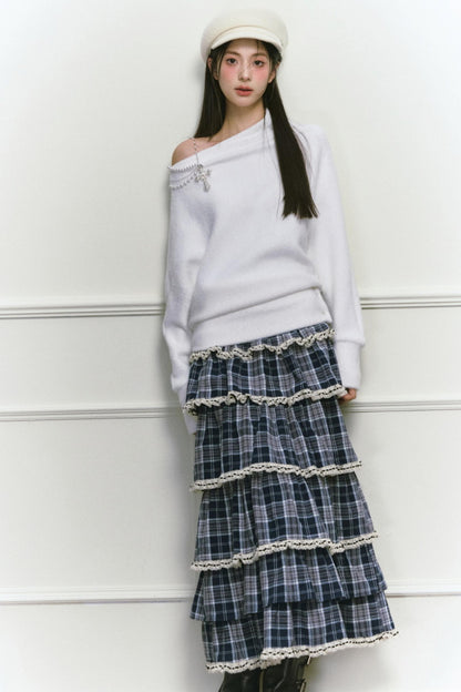 White Foaminck Slouch Sweater