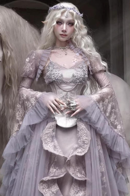 Moonlight Silver Corset Top Set