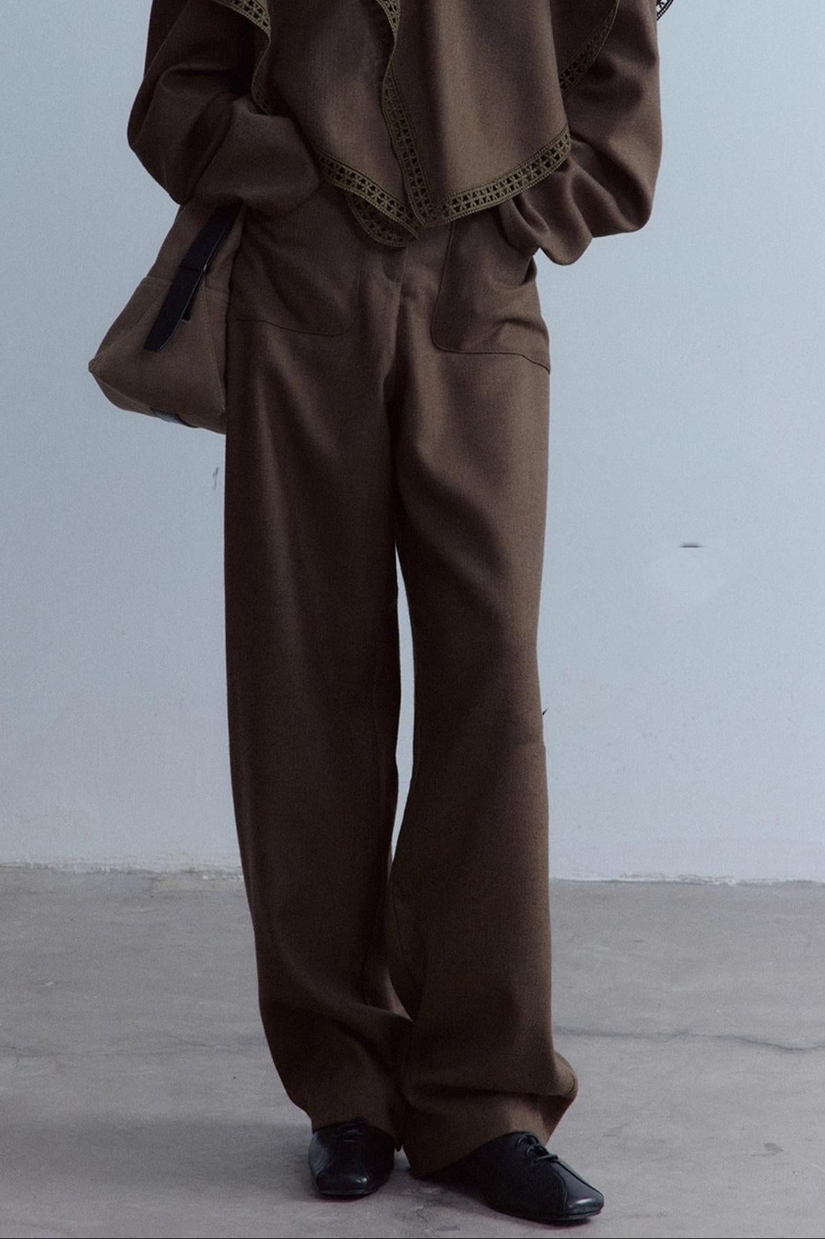 French Wool Fishbone Pants