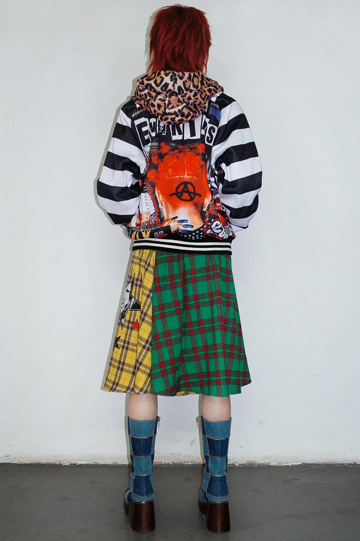 Punk Plaid Layered Skirt