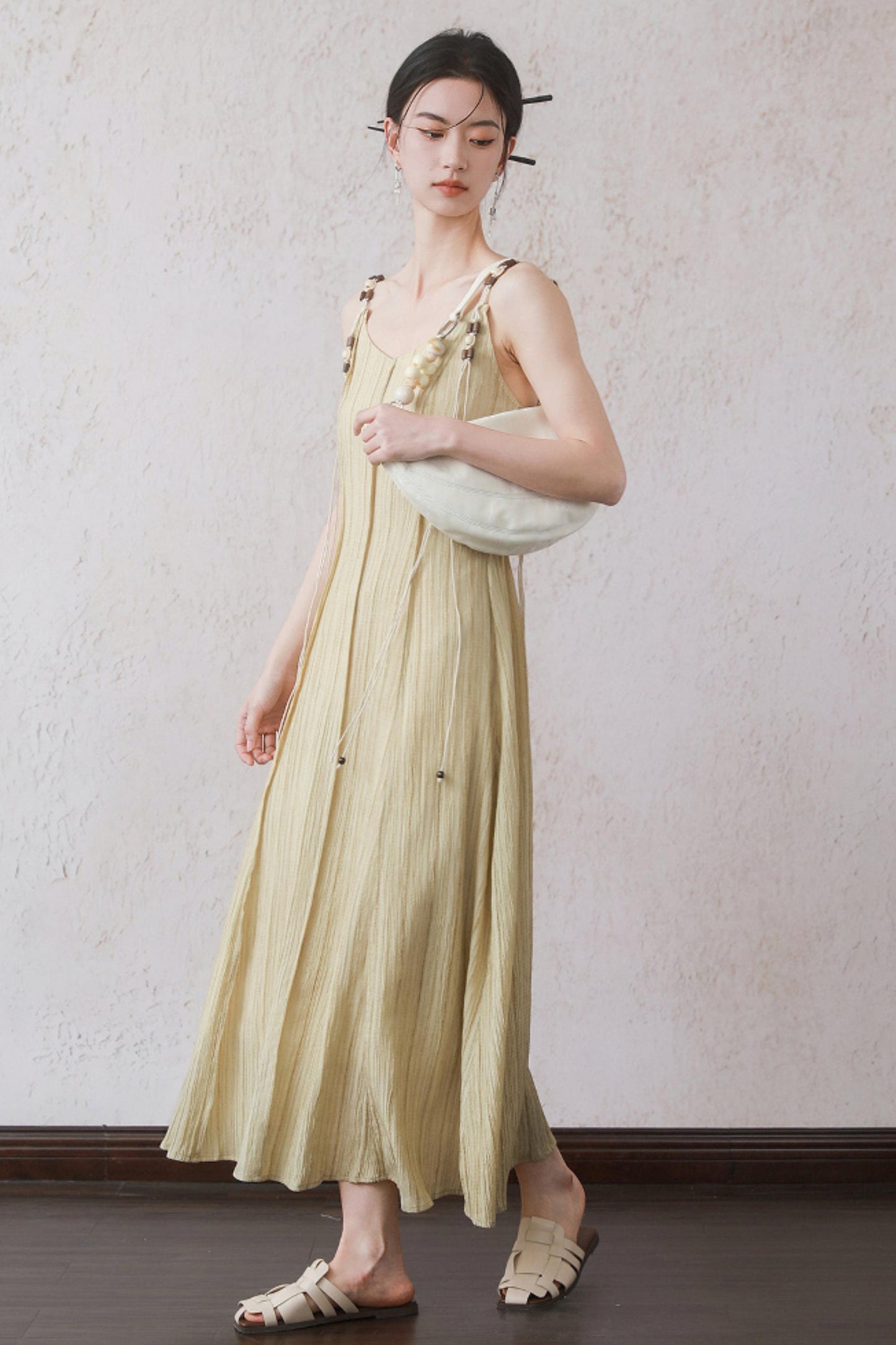 Summer Pleated Halter Dress