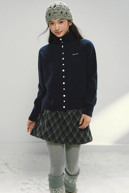 Navy Star Turtleneck Cardigan Set-Up