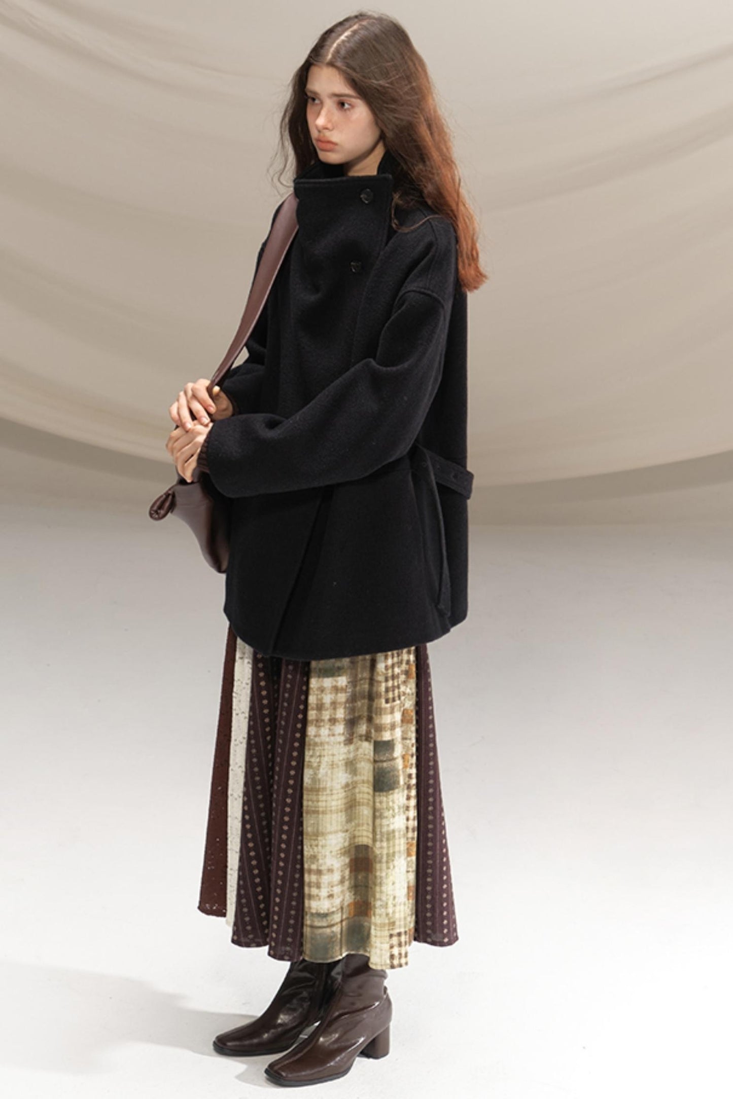 Silent Gallery Black Wool Coat