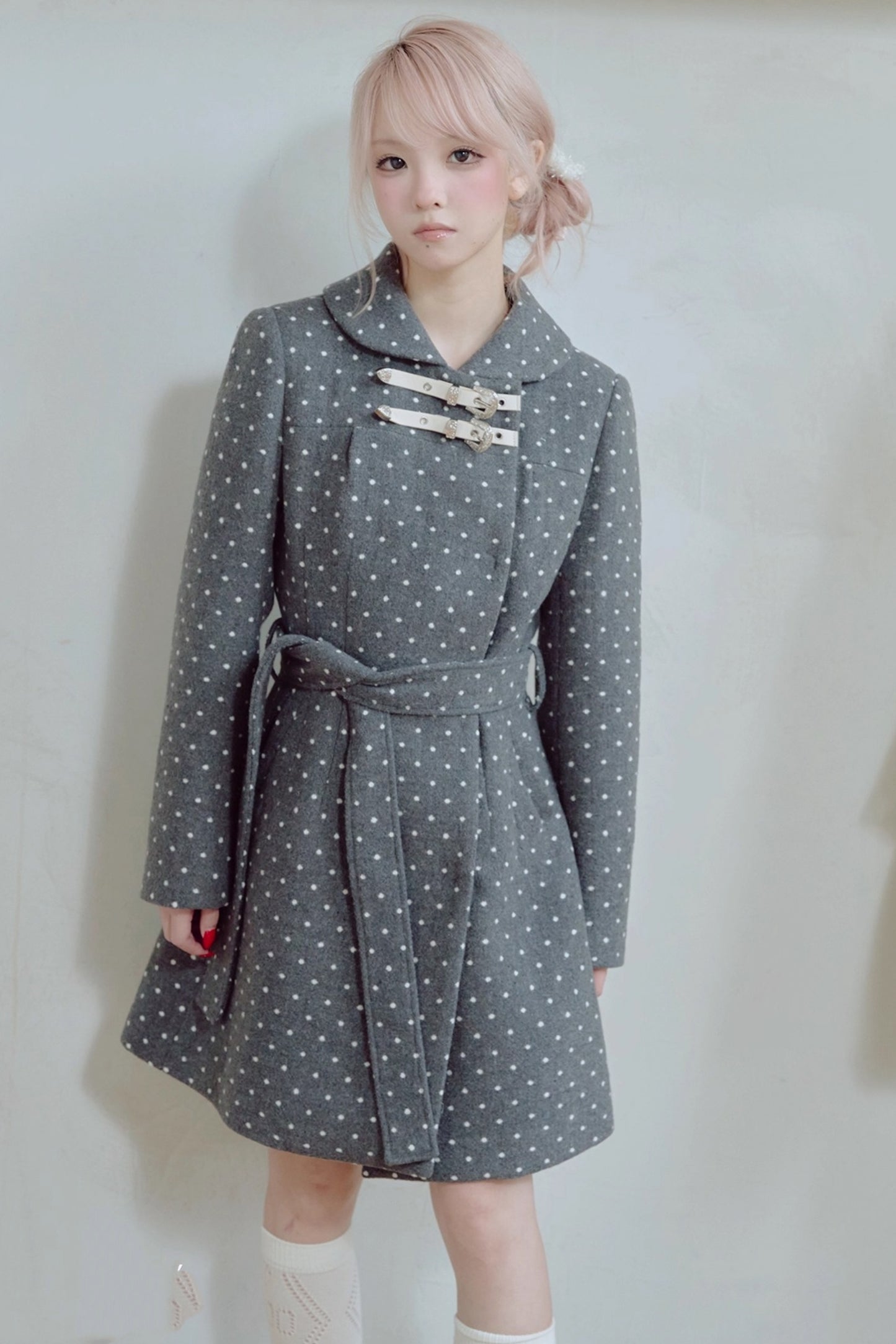 Retro Polka Dot Woolen Coat