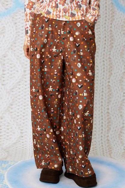 Candy Print Corduroy Pants