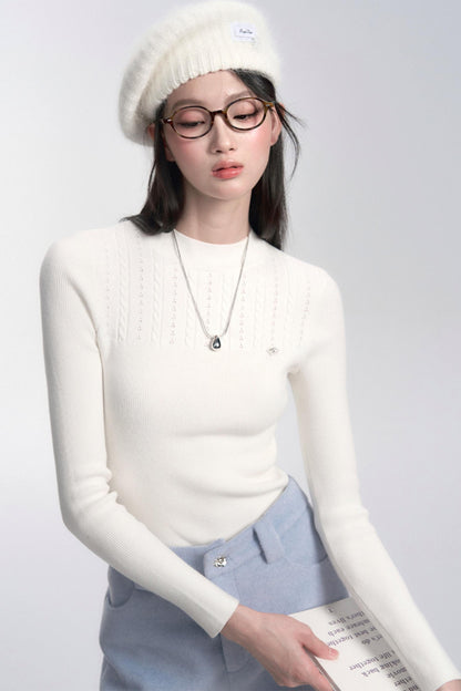 Slim Fit Layered Knit Sweater Top