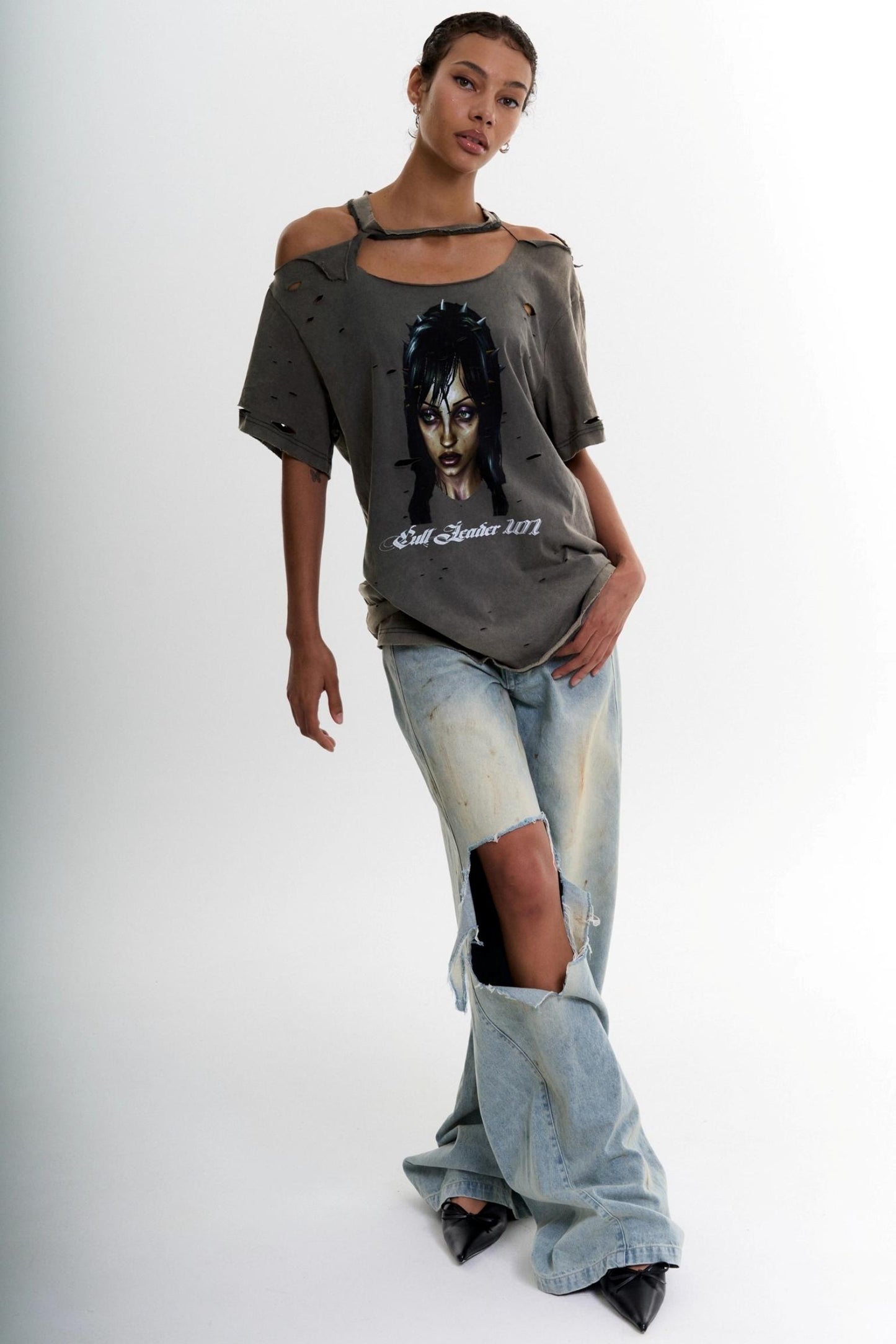 Spoiled Aesthetic Distressed Baggy T-shirt