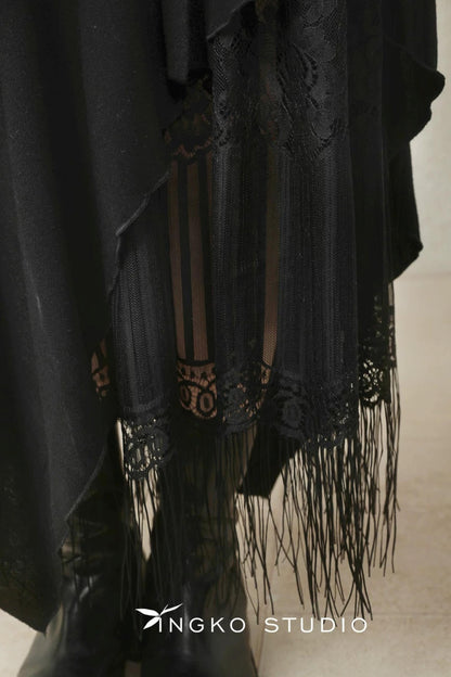 Layered Asymmetrical Lace Skirt