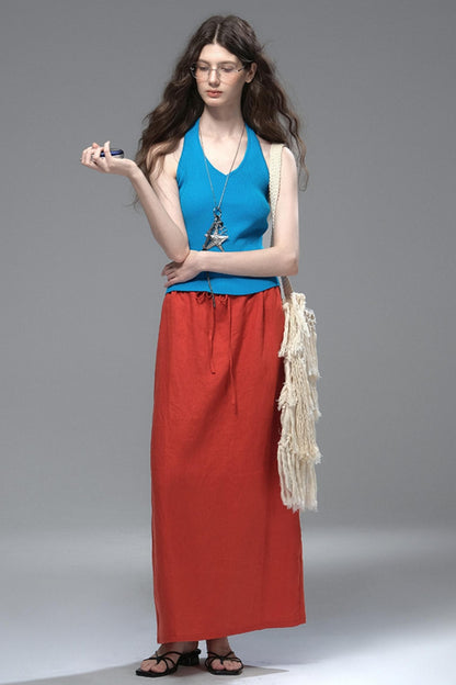 High Saturation Linen Skirt