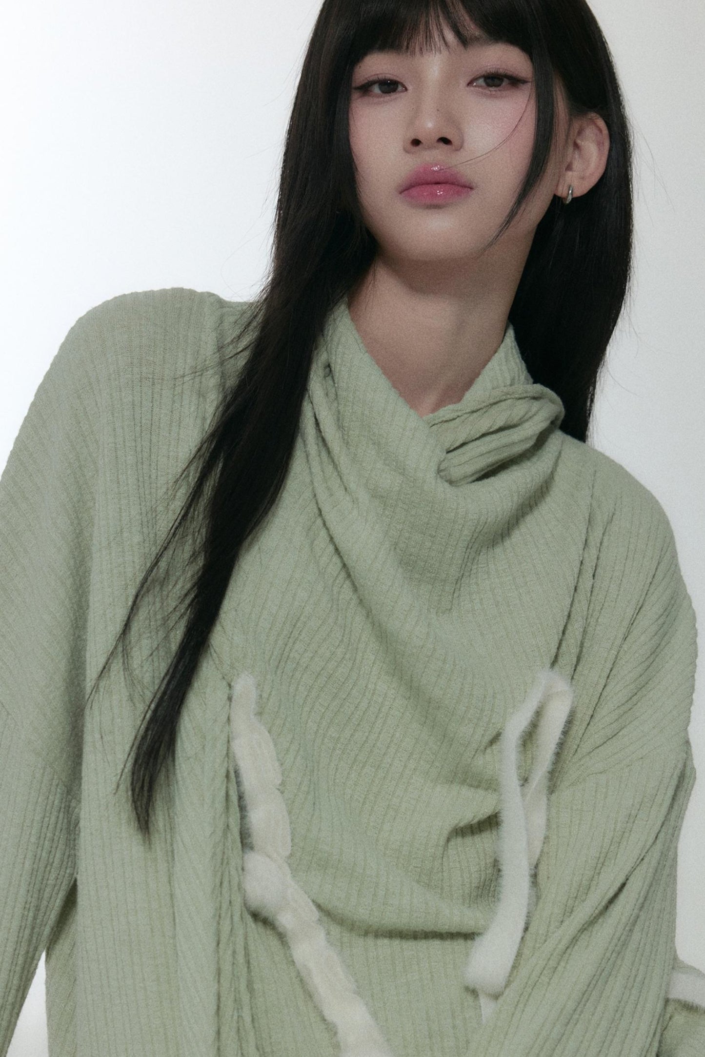 Green Velvet Stripe Sweater