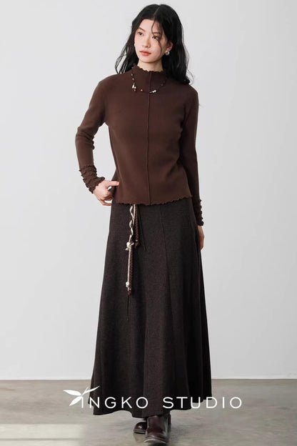 Warm Brown Braided Skirt