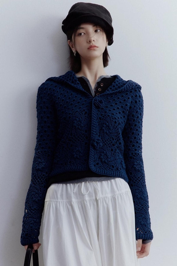 Midnight Rose Knitted Cardigan