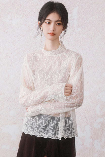 Feminine Touch Lace Design Top