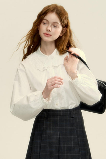 Embroidered Lace Web Cotton Shirt